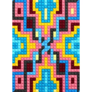 Devant de la broderie contemporaine Vibrations, pour comparaison avec le dos.