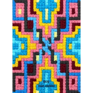 Dos de la broderie moderne Vibrations, montrant la minutie dans l'arrêt des fils.