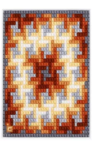 L'enchevêtrement d'équerres dans un dégradé de marron donne le tableau Impulsion.
